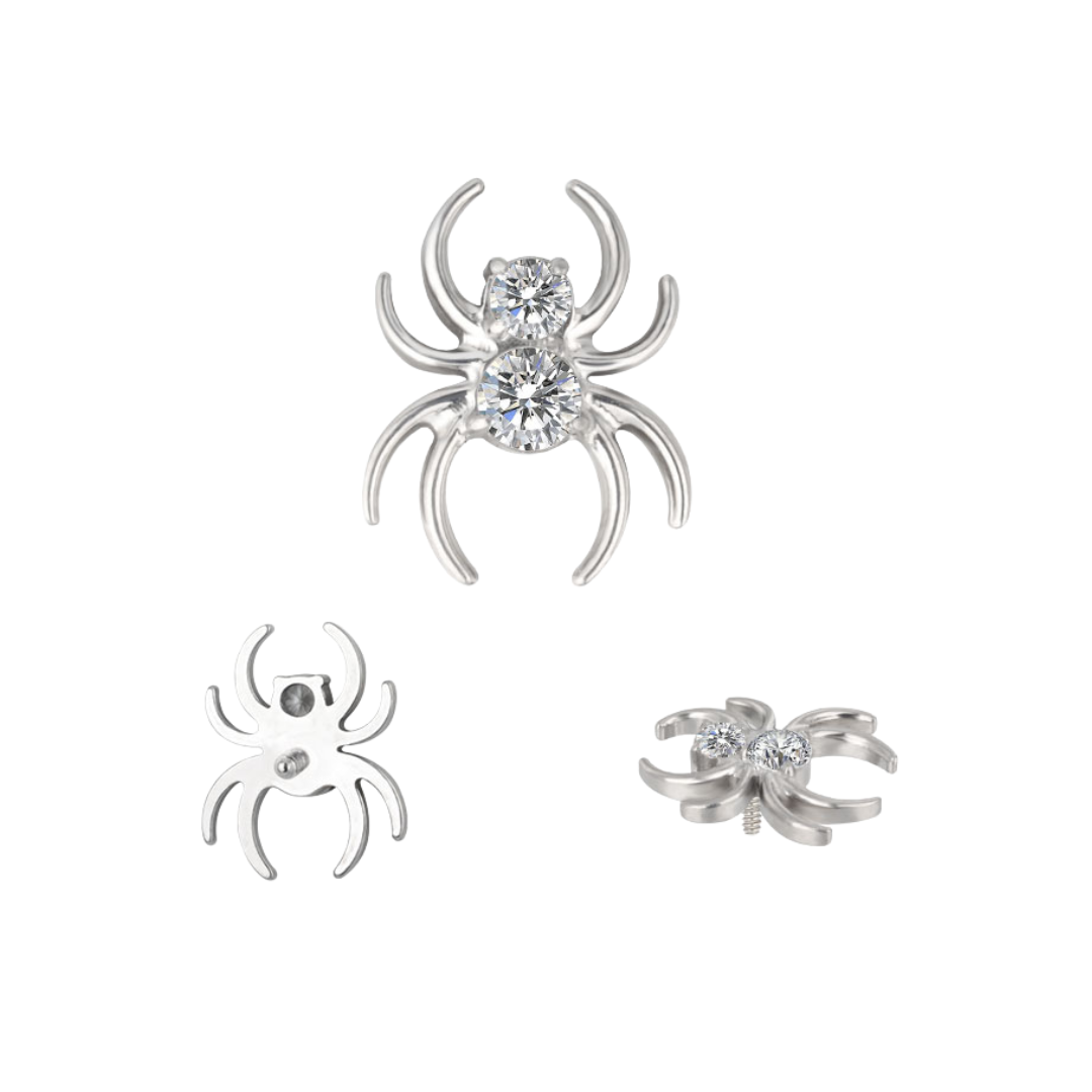 Titanium Internally Threaded Cubic Zirconia Spider Top