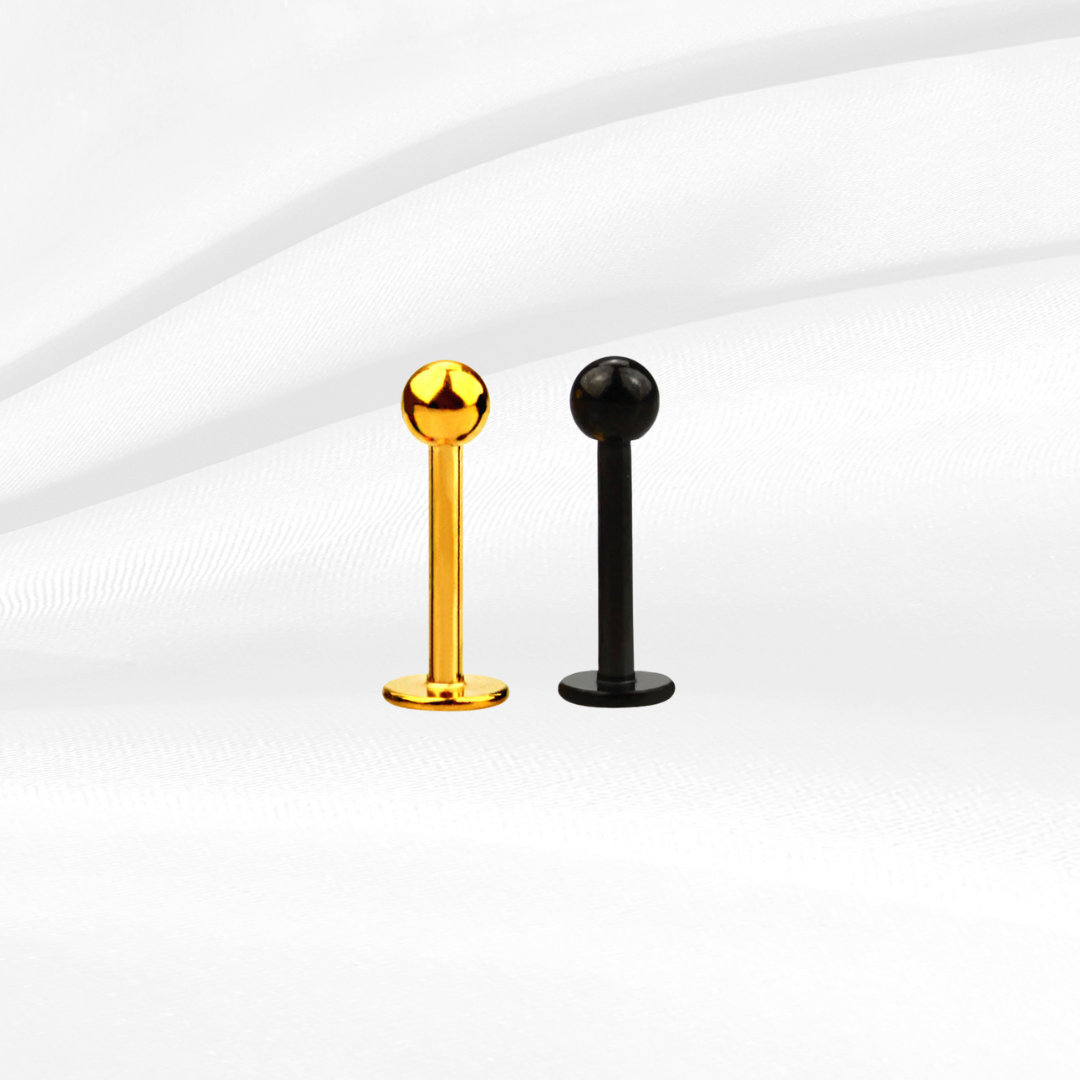 Titanium Labret 18G (1.2mm) Gold & Black