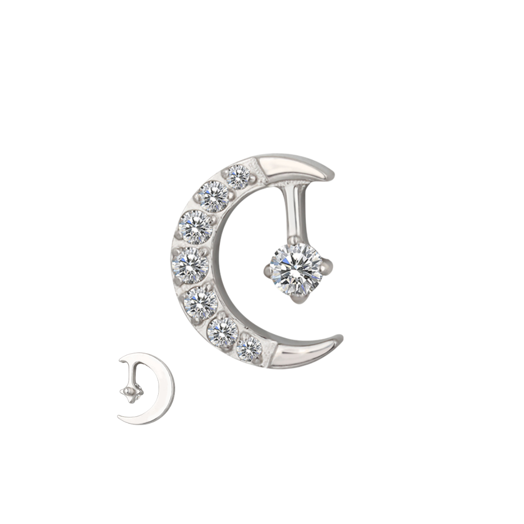 Titanium Internally Threaded Crescent Moon Top