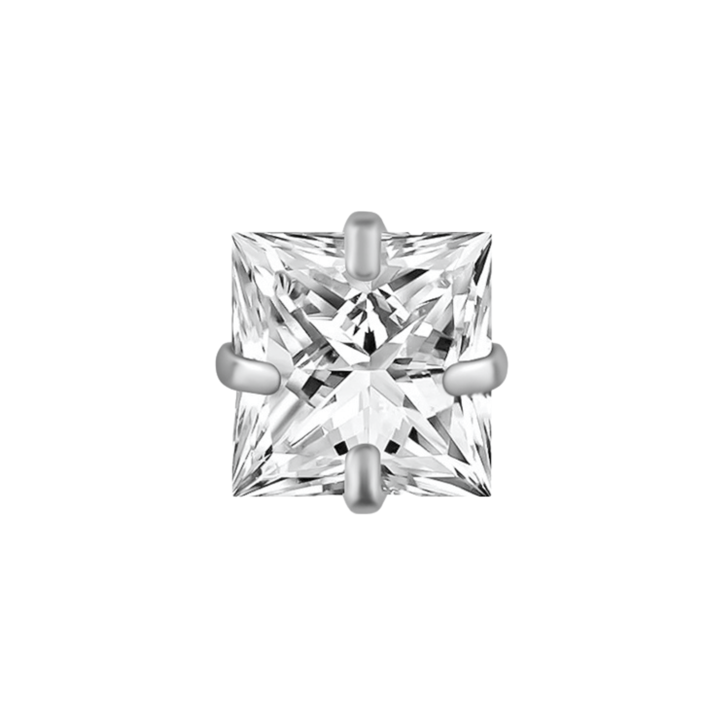 Titanium Square Cubic Zirconia Stone Top