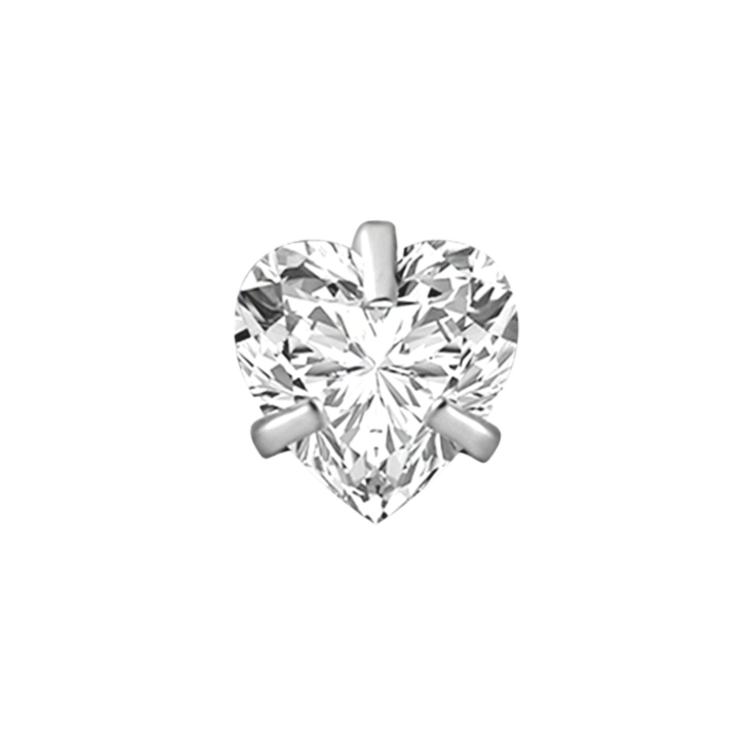 Titanium Heart Cubic Zirconia Stone Top